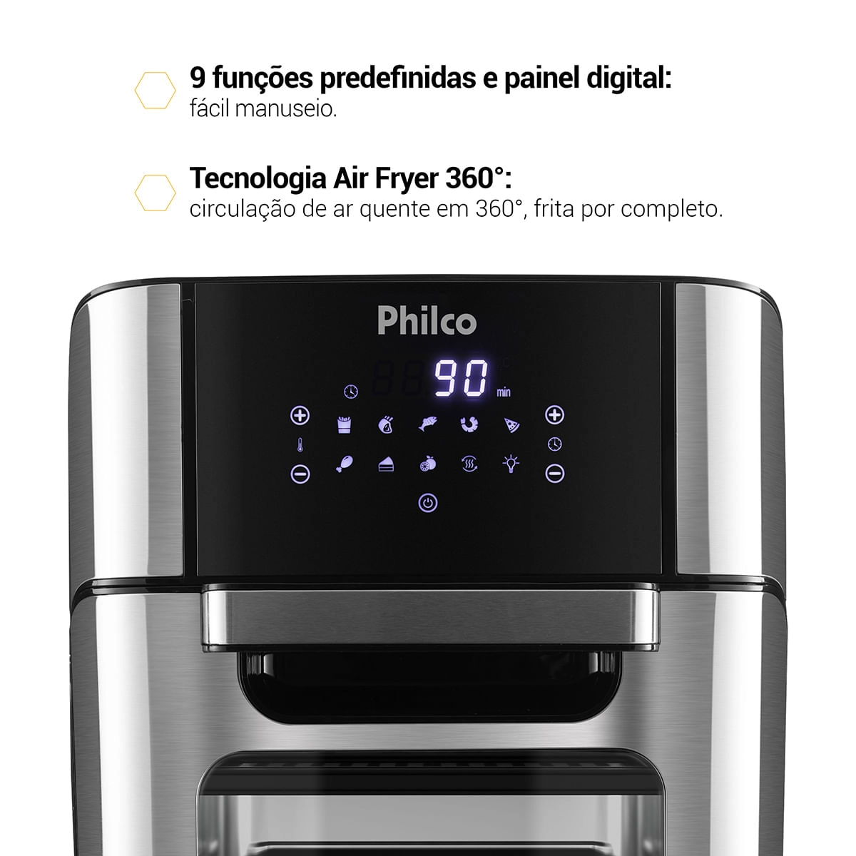 Fritadeira Air Fryer Oven Philco PFR2200 4 em 1 12L 1800W 220V