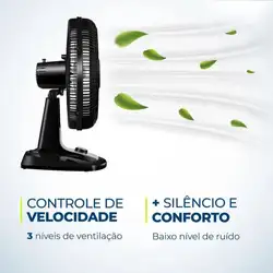 Ventilador de Mesa Mondial 40cm VTX-40-8P Preto/Prata 220v