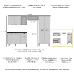 Armário de Cozinha Compacta Xangai Plus Multimóveis Branco