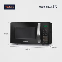 Micro-ondas 21L Mondial MO-01-21-B MICRO-ONDAS MO-01-21-B 220V/60HZ .