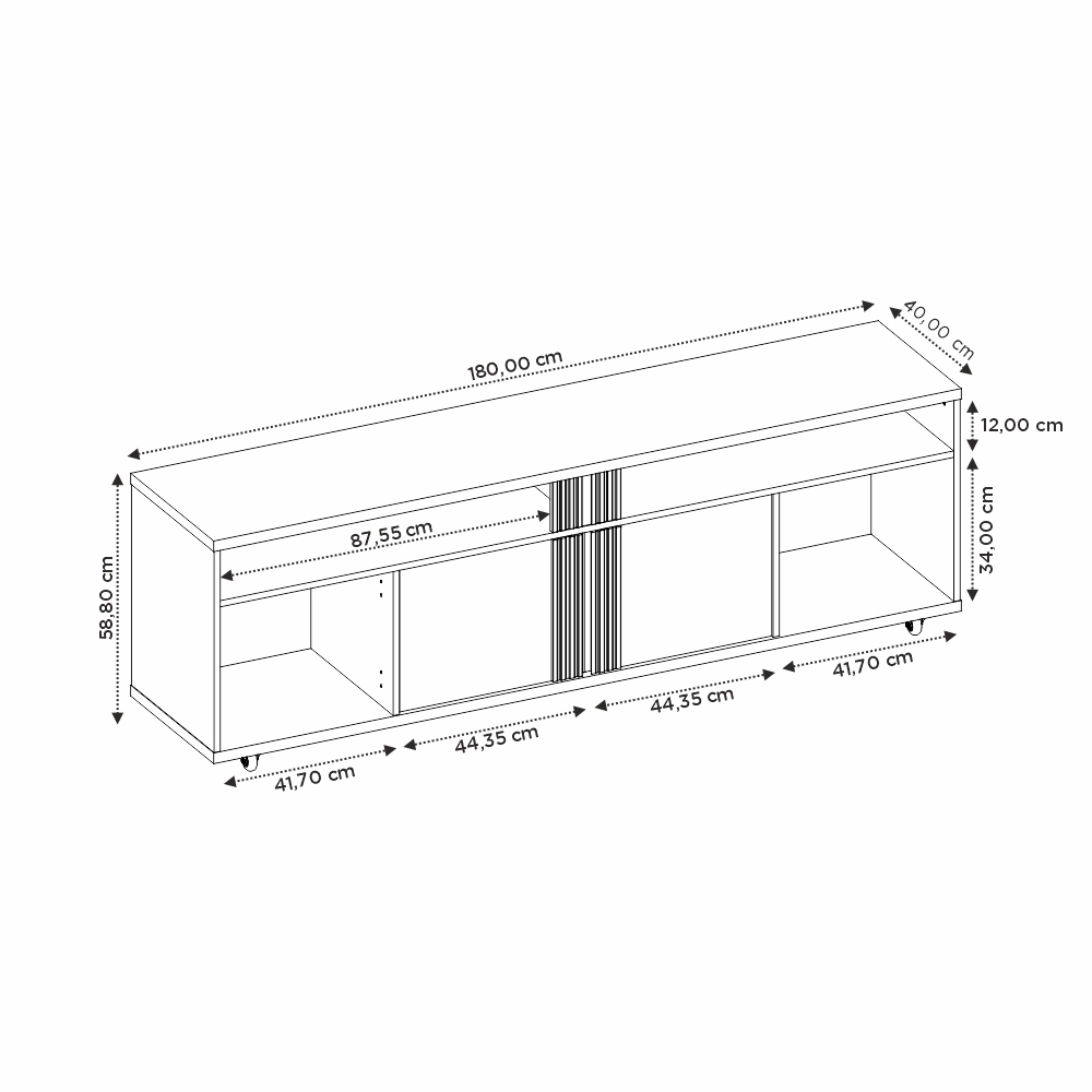 Rack 1.80M Bancada NT1290 Para Tv Até 70 Freijo/Off White A59XL180XP40 41KG Notável