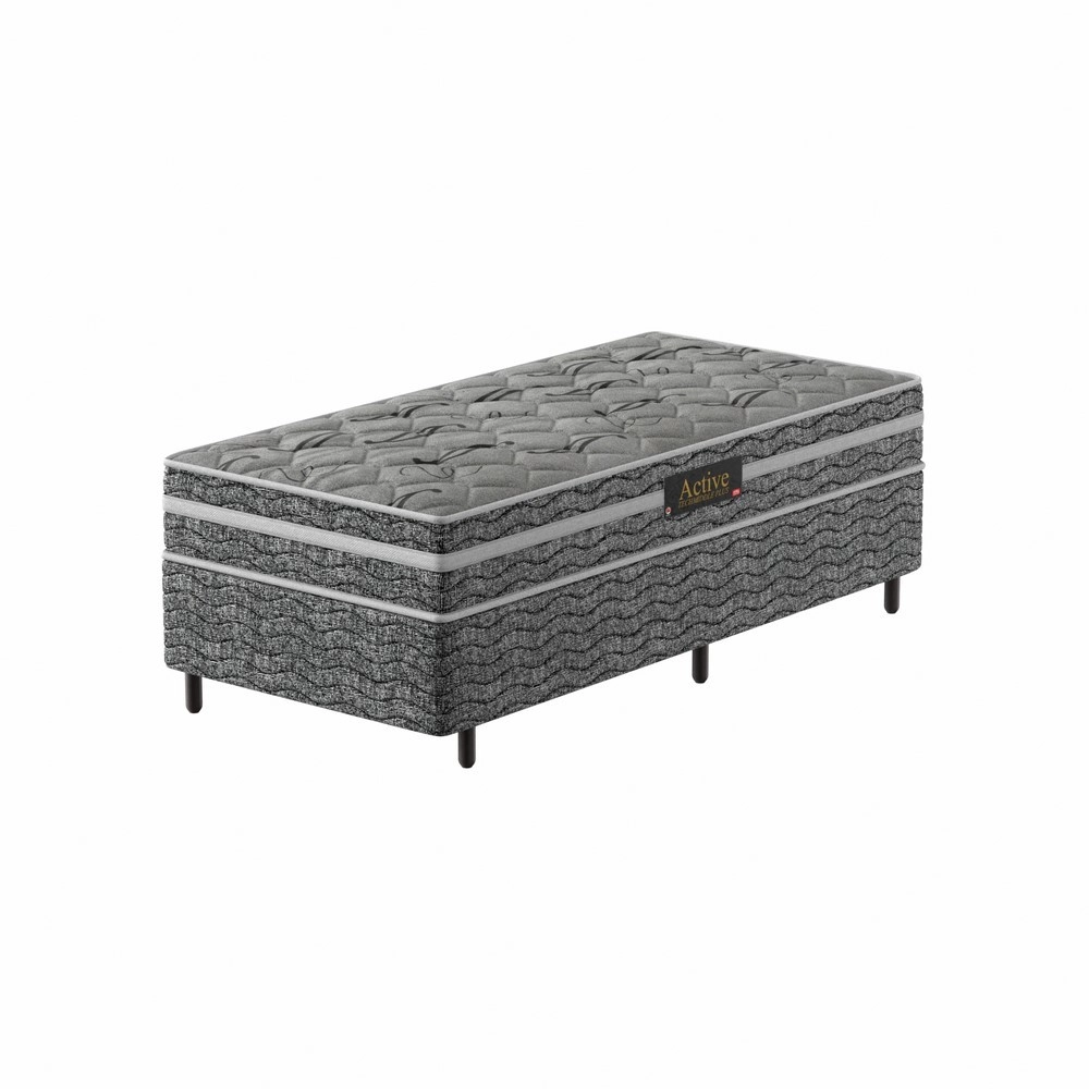 Conjunto Cama Box Solteirão Espuma Active D28 EPS 88X188X66 90KG Probel