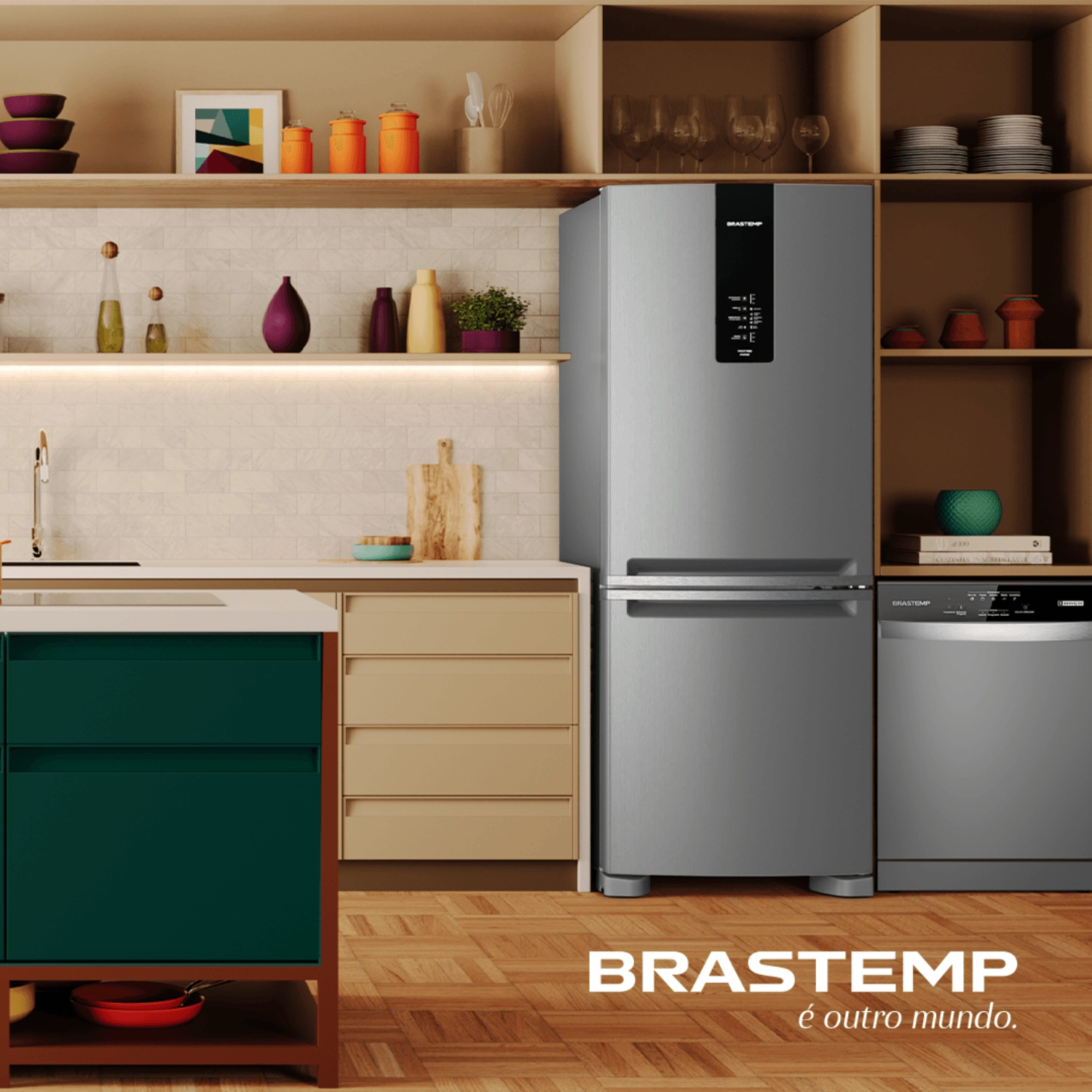 Geladeira Brastemp Frost Free Inverse A+++ 447 litros cor Inox com Smart Flow e Fresh Box - BRE57FK 220v