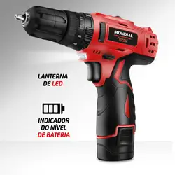 PI-11MA - Parafusadeira e Furadeira com Maleta BIVOLT - Mondial PARAF. E FURAD. IMPACTO PI-11MA BIVOLT