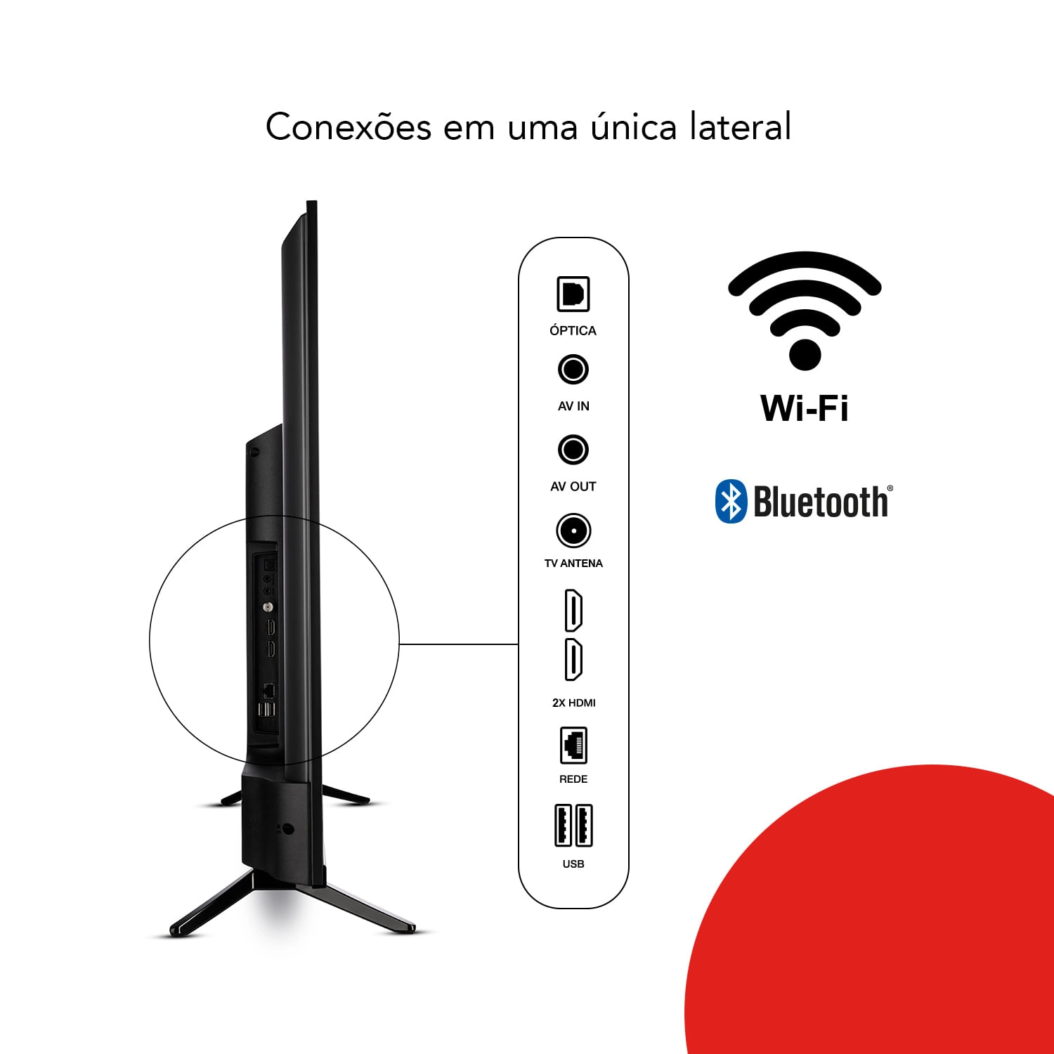 Smart TV AIWA 43” Android Full HD Borda Ultrafina HDR10 Dolby Áudio AWS-TV-43-BL-02-A