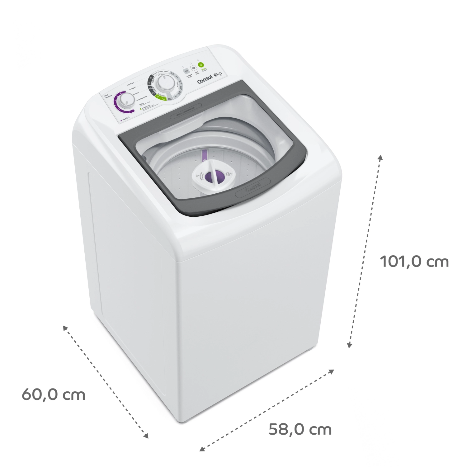 Máquina de Lavar Consul 9 kg Branca com Dosagem Econômica e Ciclo Edredom - CWB09BB 220V