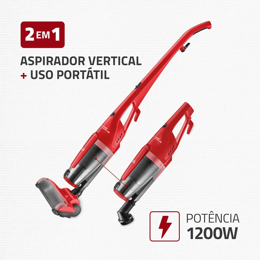 Aspirador de Pó Mondial Brush Carpet 1200 AP-25 ASPIRADOR PO-220V-VERMELHO