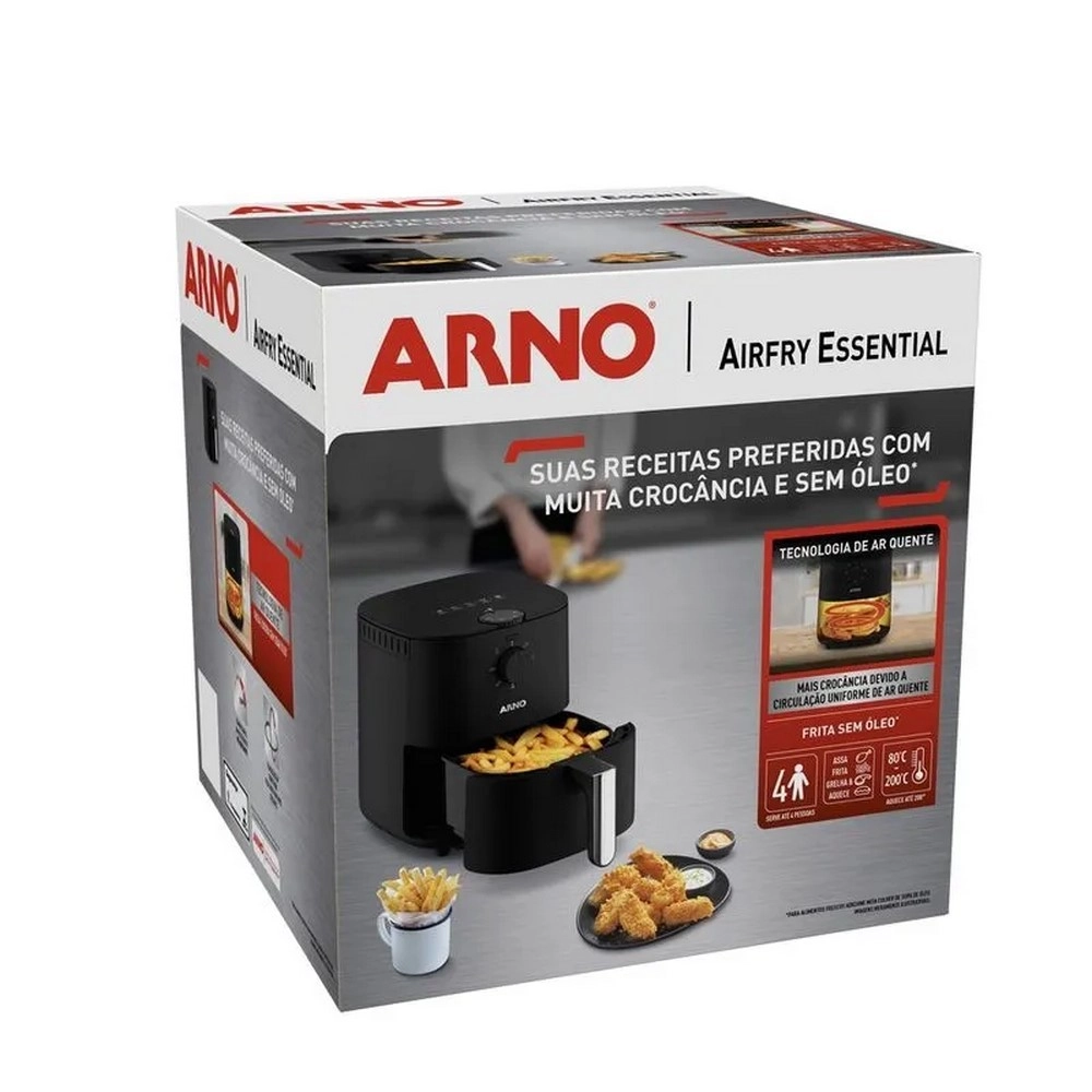 Fritadeira Eletrica Arno Air Fryer Essential AFE3 3,5L 1430W EY1308B2 Preta 220V