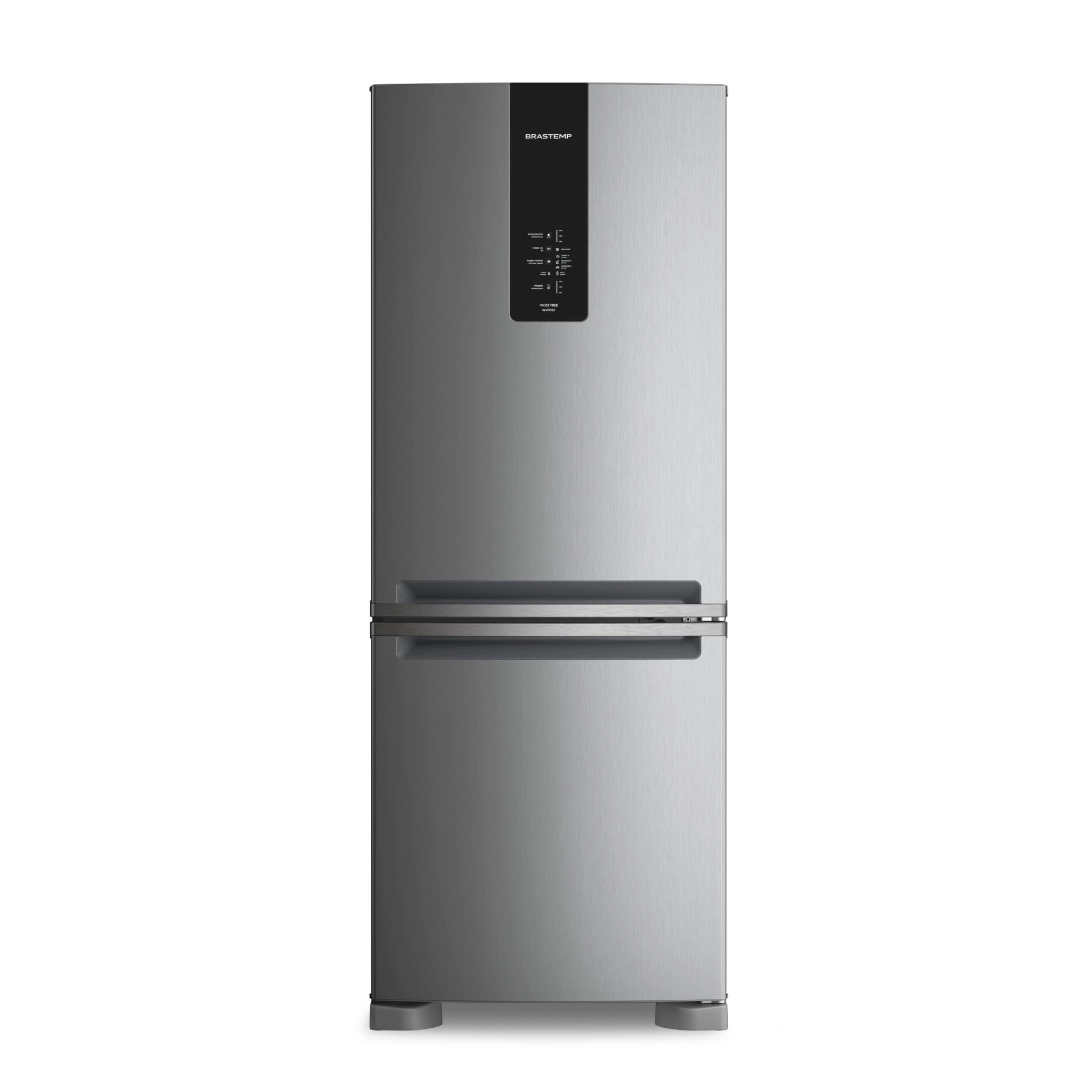 Geladeira Brastemp Frost Free Inverse A+++ 447 litros cor Inox com Smart Flow e Fresh Box - BRE57FK 220v