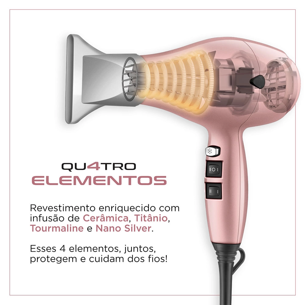 Secador de Cabelo By Juliette Mondial Golden Rose 2000W - SCP-JU-01 SEC CABELOS PROF SCP-JU-01 220V/60Hz