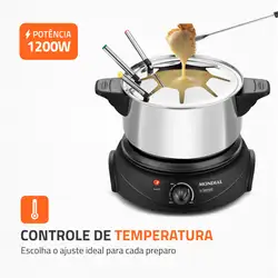 Panela Elétrica de Fondue Elétrico Le Gourmet II FD-02 FONDUE ELÉTRICO-220V-PRETO/PRATA