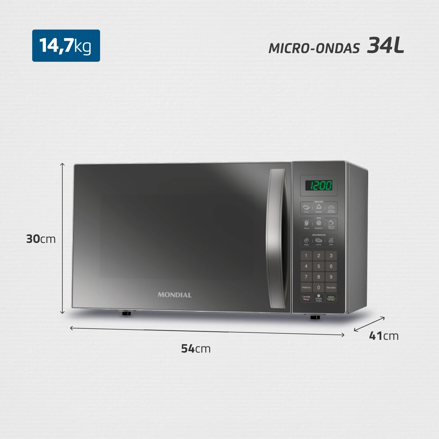 Micro-ondas 34L Mondial MO-02-34-E