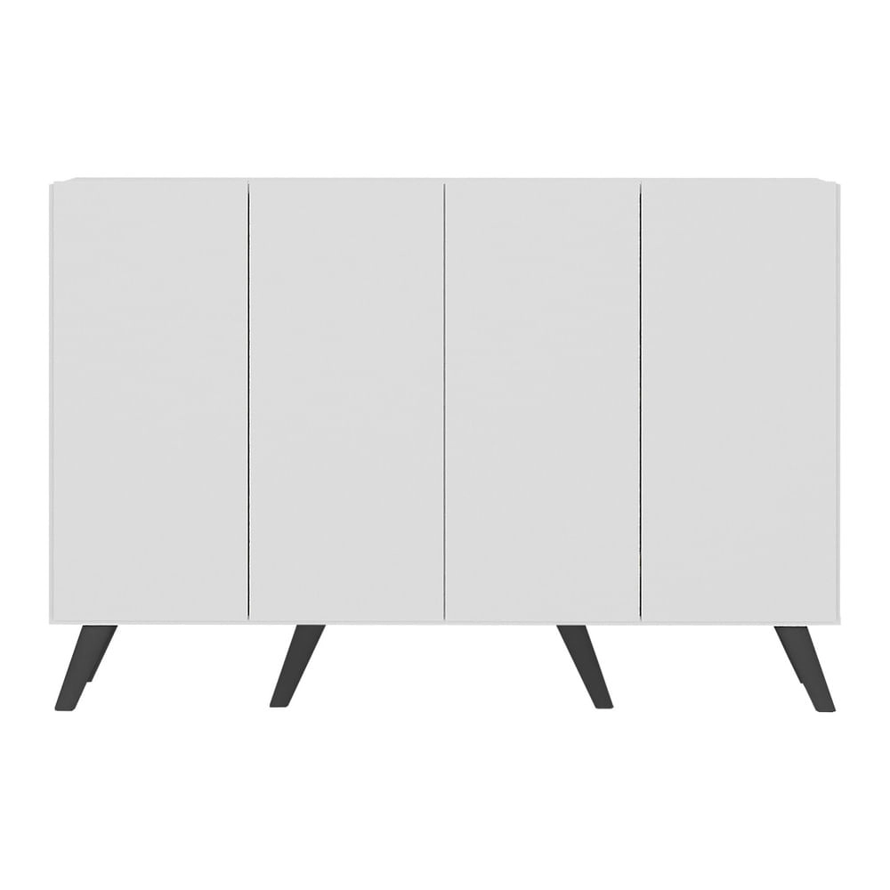 Aparador Buffet 4 Portas Retrô Alemanha Multimóveis BR3556 Branco/Preto