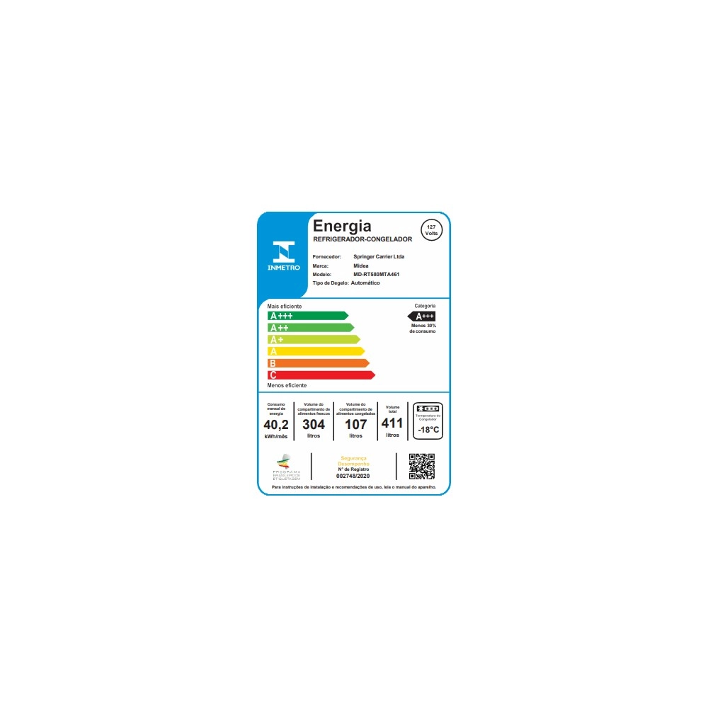 Geladeira Midea Frost Free MD-RT580MTA462 Painel Touch 411L Inox 220V