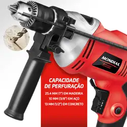 Furadeira de Impacto Mondial Power Tools FFI-05 FURADEIRA-220V-VERMELHO