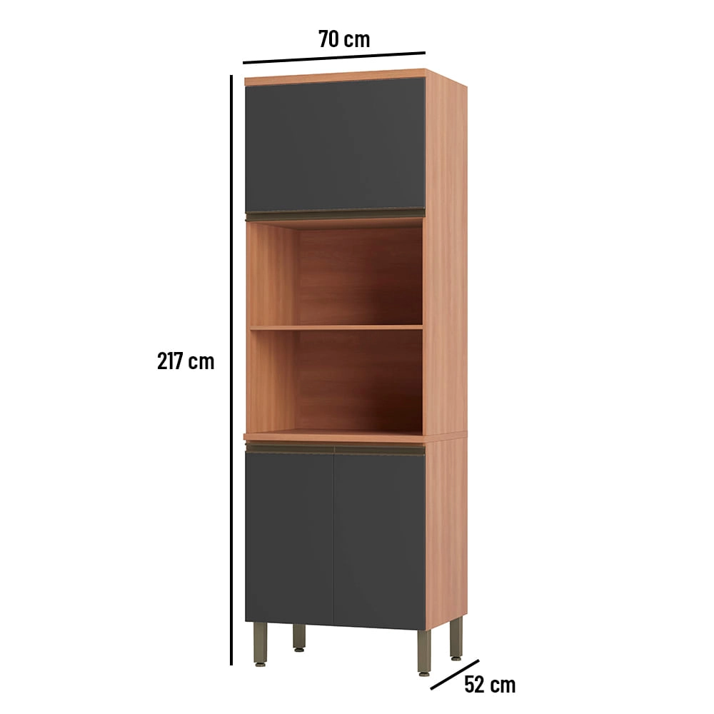 Paneleiro Torre Quente Macadâmia 70cm Para Micro e Forno Telasul