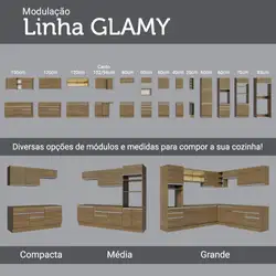 Armário Aéreo Madesa Glamy 120 cm 2 Portas Rustic Cor:Rustic