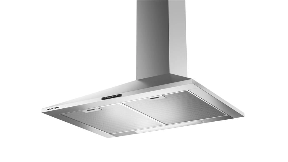 Coifa de Parede Brastemp 60 cm Inox piramidal 4 bocas com duplo filtro - BAI60BR 220V