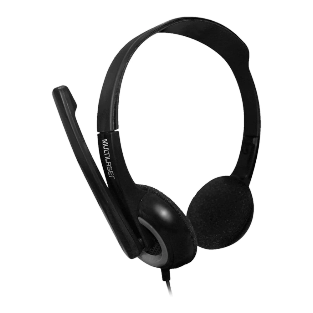 Headset P3 3.5mm Preto Controle de Volume Microfone c/ Redução de Ruído Multilaser - PH367 PH367