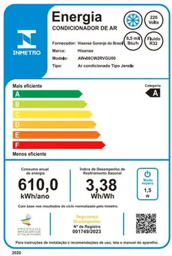 Ar Condicionado De Janela Com Wi-Fi Hisense 8.500 Btus Frio Eletrônico 220v