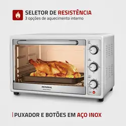 Forno Elétrico 52L Grand Family II Mondial Branco/Inox - FR-52-W FORNO ELETRICO FR-52-W 220V/60Hz