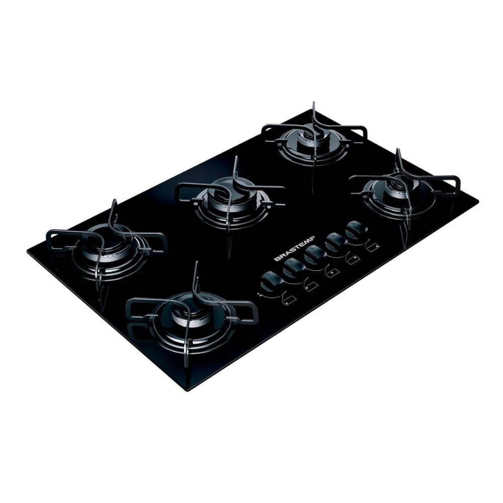 Cooktop 5 bocas Brastemp com grades piatina e acendimento automático - BDD75AE BIVOLT