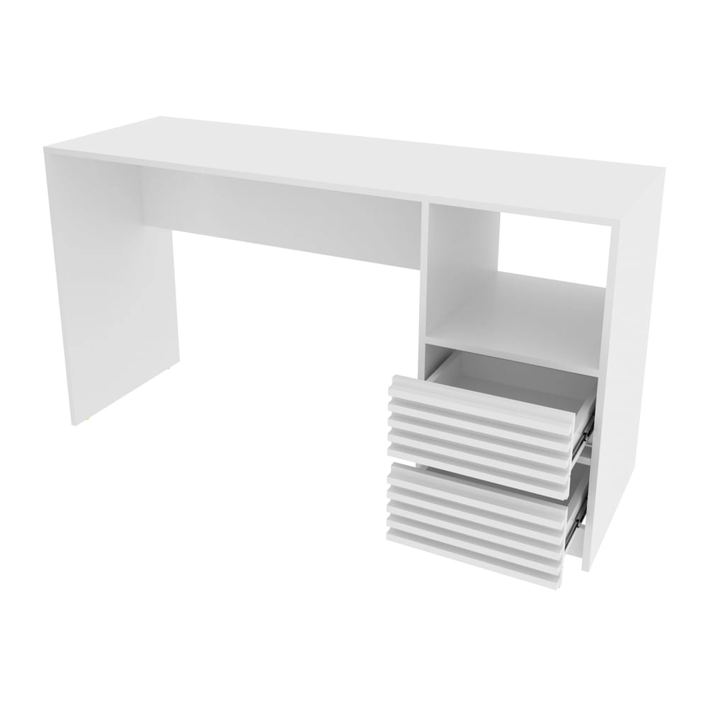 Escrivaninha/Mesa Escritório 135,8cm 2 Gavetas e Nicho Multimóveis CR25262 Branco