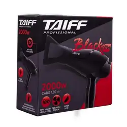 Secador de Cabelo Taiff Black ION Preto 2000W 4 Temperaturas 220V