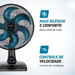 Ventilador de Mesa Maxis 6 pás 30cm  V-30-MX-B