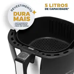 Fritadeira Elétrica Britânia Air Fryer BFR40PI 5L 1500W Preto/Inox 220V