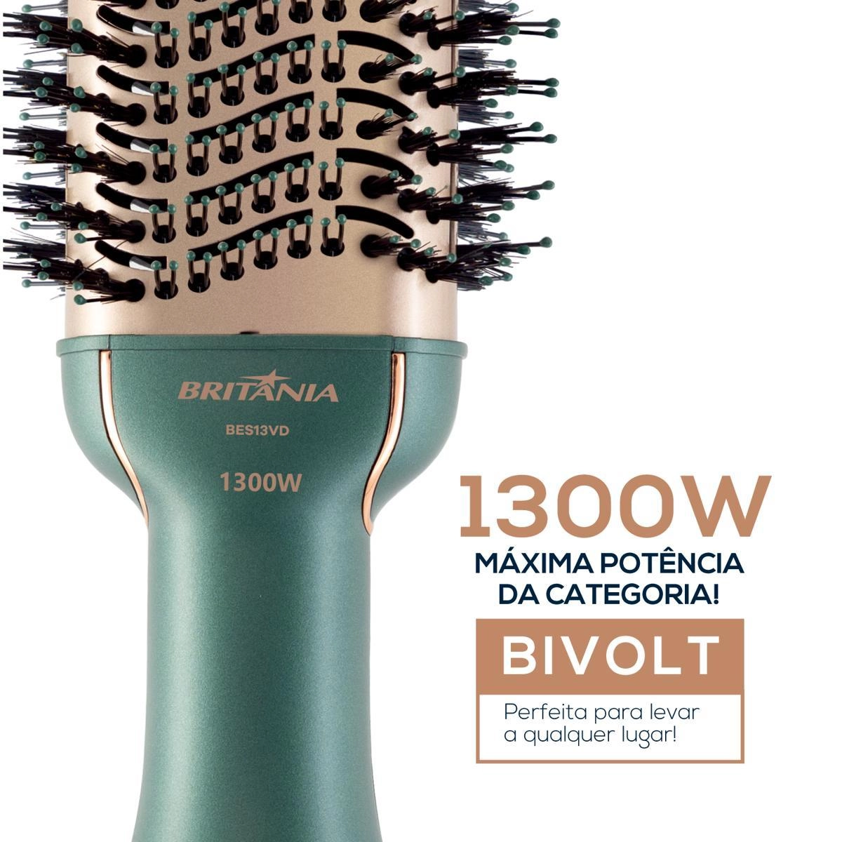 Escova Secadora Britânia Soft 4 em 1 1300W Bivolt BES13VD Bivolt