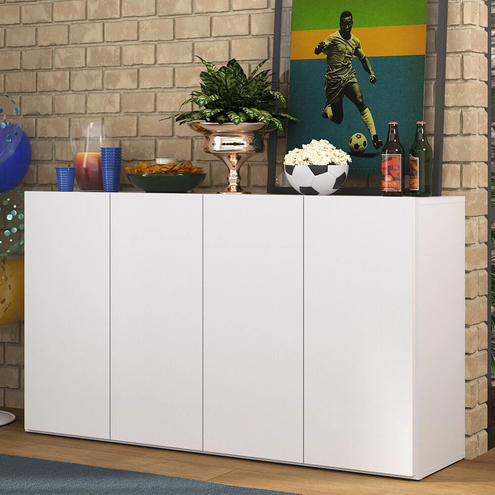 Aparador Buffet 4 portas Alemanha Multimóveis BR3555 Branco