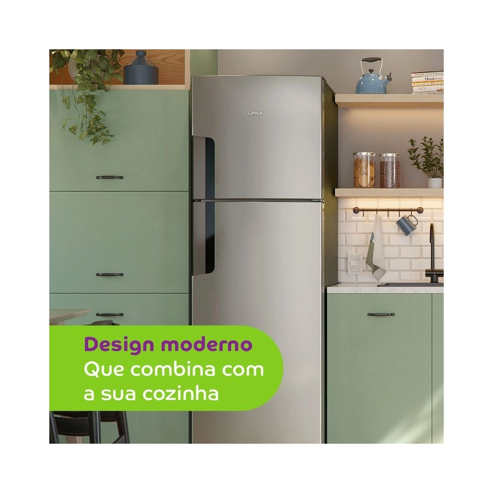 Geladeira Consul Frost Free Duplex CRM44AKBNA 386L Inox 220V