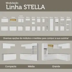 Armário Aéreo Madesa Stella 40 cm 1 Porta - Branco Cor:Branco