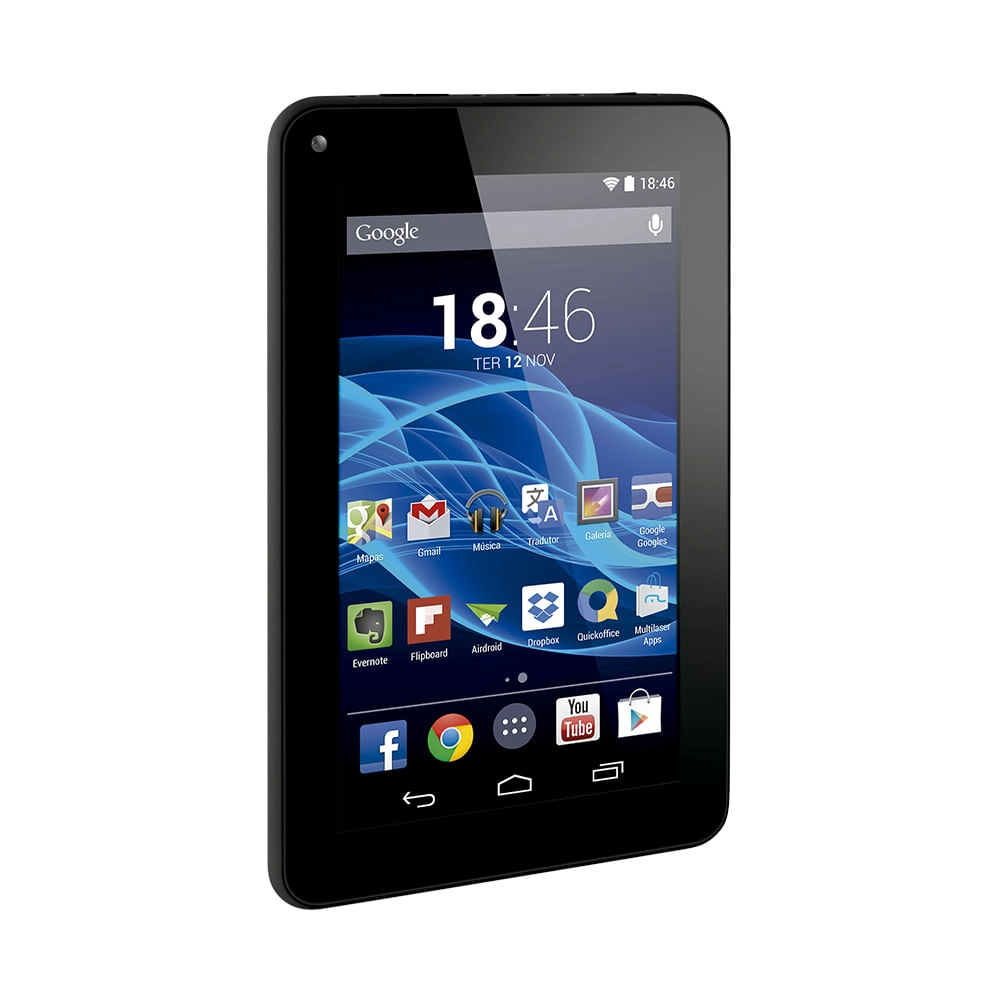 Tablet Multilaser M7S Quad Core Preto Android 4.4 Kit Kat Dual Câmera Wi-Fi Tela Capacitiva 7 Pol. Memória 8GB - NB184OUT [Reembalado] NB184OUT