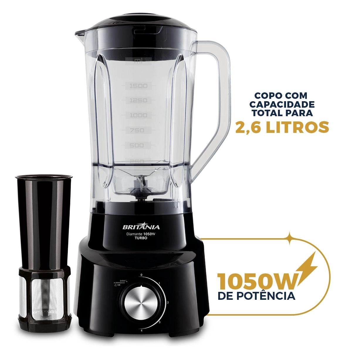 Liquidificador Britânia Diamante Preto 900W 220V