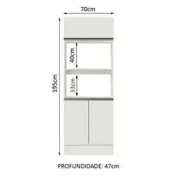 Torre Quente Madesa Smart 2 Portas e 1 Suspensa Branco Cor:Branco