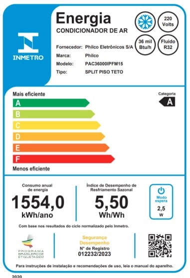 Ar Condicionado Piso Teto Philco Inverter 36.000 Btus Frio 220V R-32