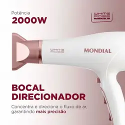 Secador de Cabelos Mondial Gold SCN-50 2000W Branco Rose 220V