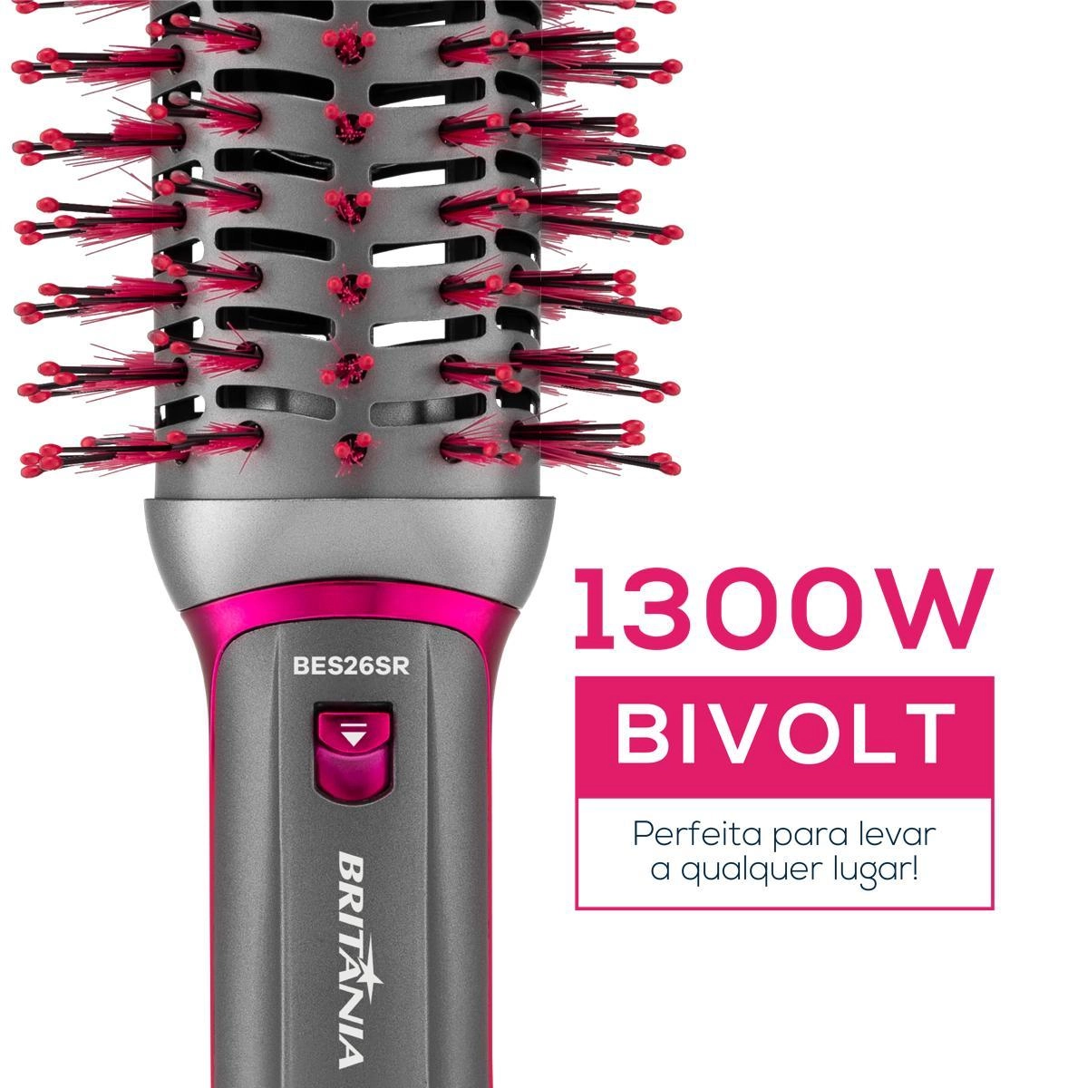 Escova Secadora Britânia 4 em 1 1300W Bivolt BES26SR Bivolt