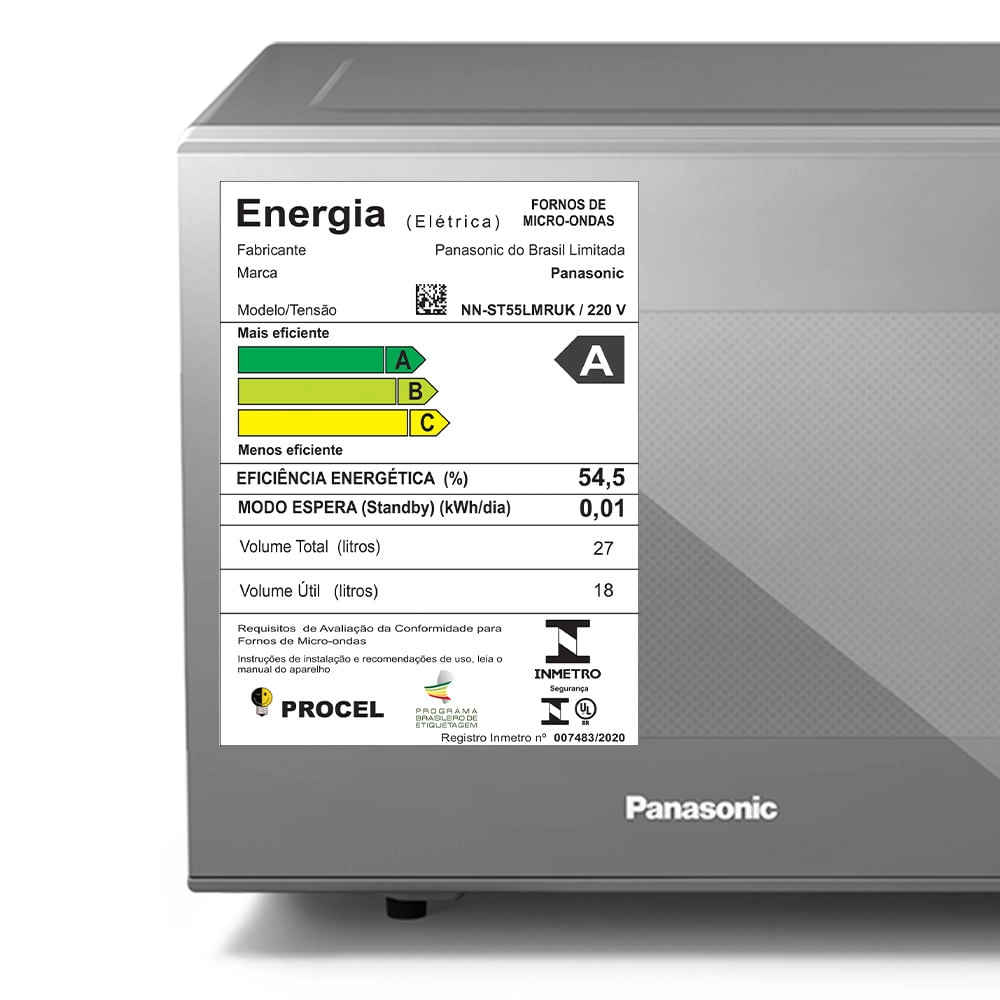 Microondas Panasonic Dupla Refeição 27L Prata - ST55LMRU 220v