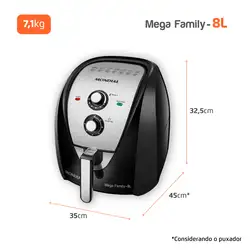 Fritadeira Sem Óleo Air Fryer 8 Litros AFN-80-BI Mondial 220V/60Hz