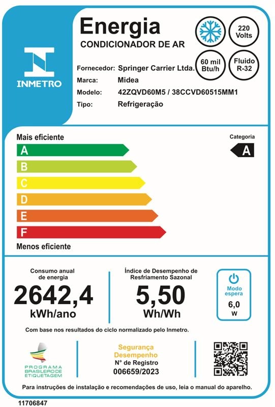 Ar Condicionado Split Inverter Teto Midea Connect 60.000 Btus Frio 220v R-32