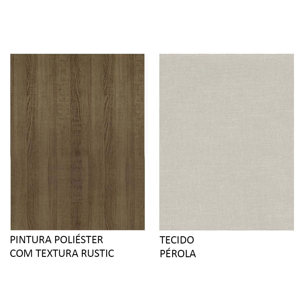 Kit 4 Cadeiras 4290 Madesa Rustic/Pérola Cor:Rustic/Pérola