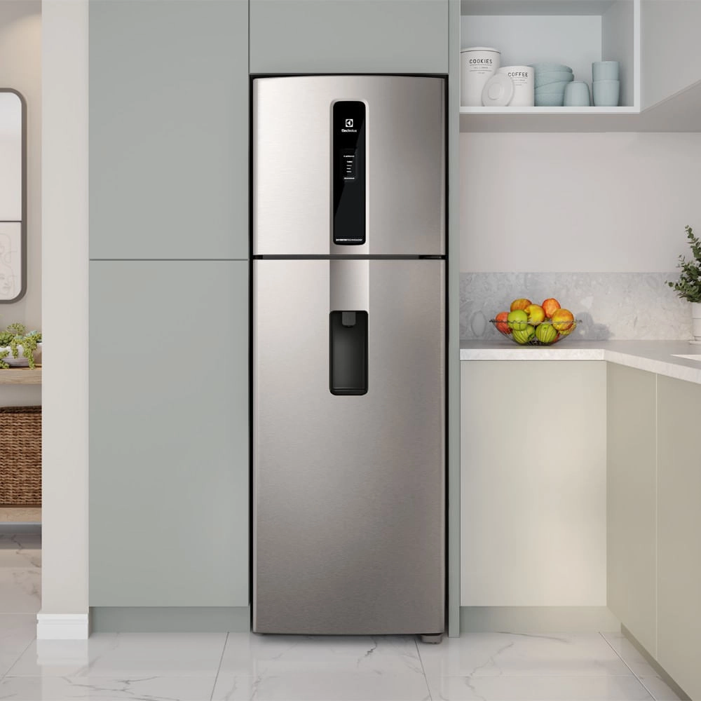 Geladeira Electrolux Frost Free Duplex Efficient com Autosense Inox Look 389L (IW43S) 220V