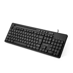 Teclado Multimídia Office USB Preto com Apoio para Smartphone - TC262 TC262