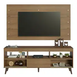 Rack com Painel para TV até 65 Polegadas com Pés Rustic Detroit Madesa Cor:Rustic