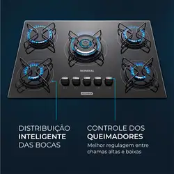 Cooktop a Gás 5 Bocas Tripla Chama Mondial CTG-03 COOKTOP A GÁS-BIV-PRETO/PRATA