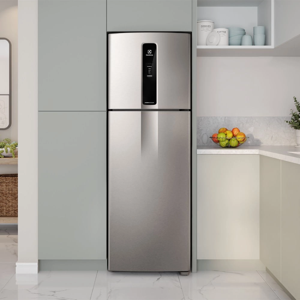 Geladeira Electrolux Frost Free Duplex Efficient com AutoSense cor Inox Look 390L (IF43S) 220V