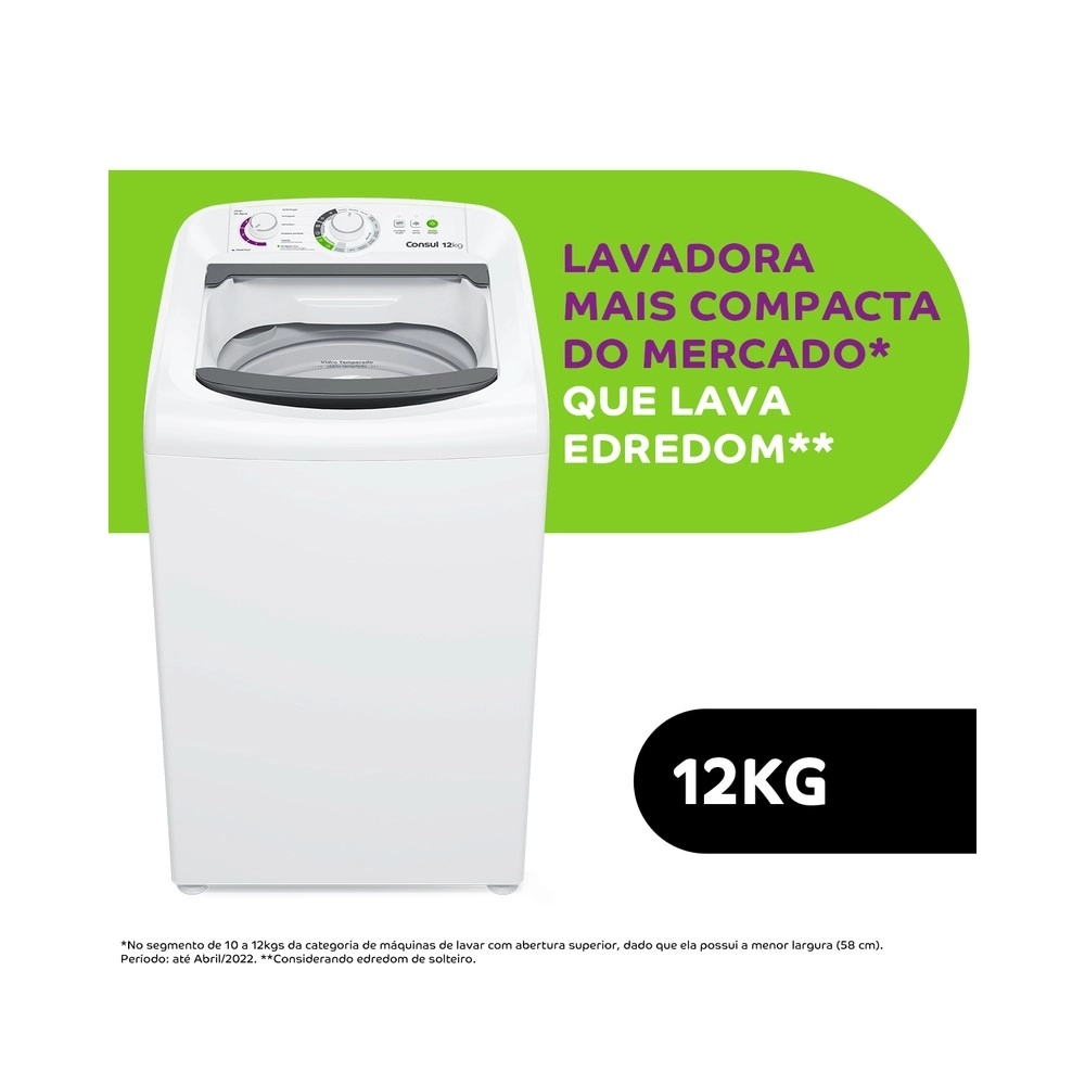 Máquina de Lavar Consul CWH12BBBNA 12Kg Branca 220V